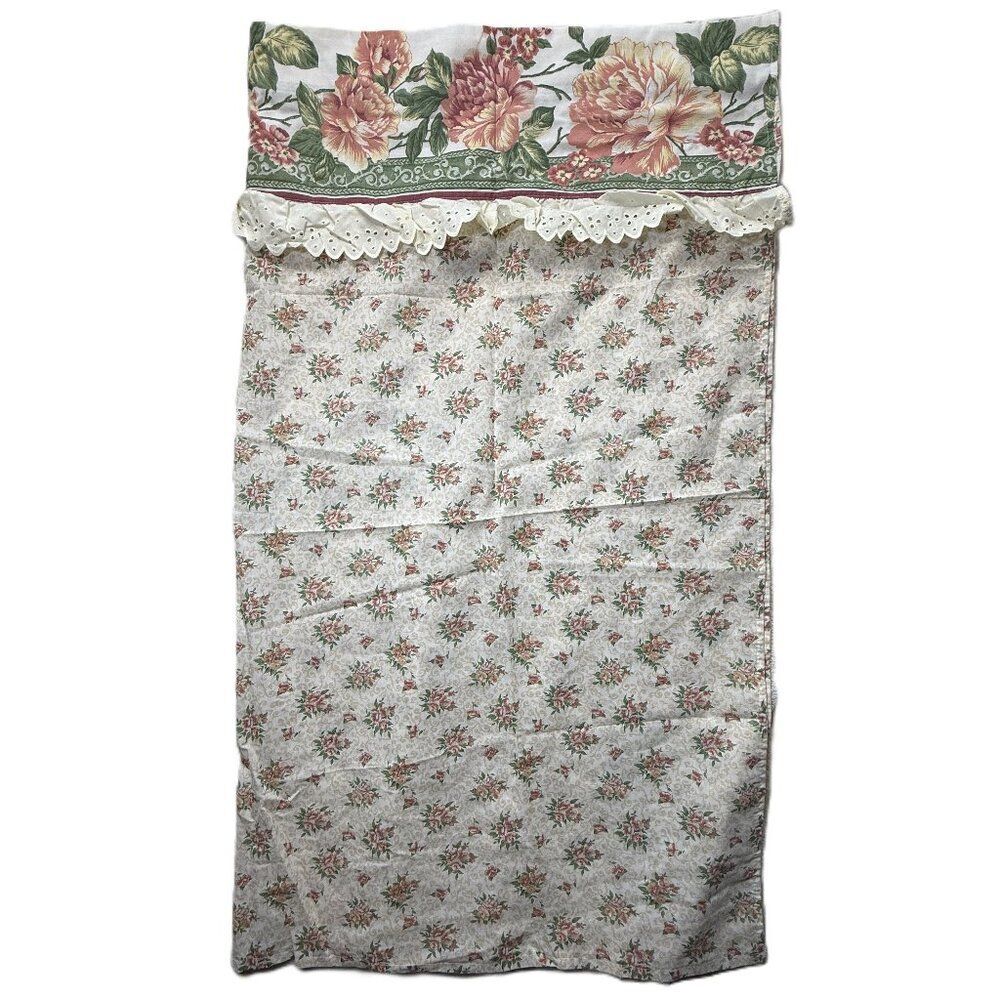 Cute Vintage Floral Curtains 2 Panels Cottagecore Lace Farmhouse Drapes